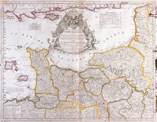Karte der Normandie, 1694, aus Le Theatre du Monde, veröffentlicht 1717